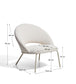 Poltrona Bonali in ciniglia beige con gambe in metallo beige FSC Mix Credit