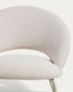 Poltrona Bonali in ciniglia beige con gambe in metallo beige FSC Mix Credit