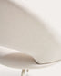 Poltrona Bonali in ciniglia beige con gambe in metallo beige FSC Mix Credit