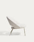 Poltrona Bonali in ciniglia beige con gambe in metallo beige FSC Mix Credit