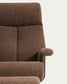 Poltrona girevole reclinabile con poggiapiedi Toriel in micro bouclé marrone cioccolato con gambe in alluminio FSC Mix Credit