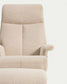 Poltrona girevole reclinabile con poggiapiedi Toriel in micro bouclé beige con gambe in alluminio FSC Mix Credit