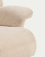 Poltrona girevole reclinabile con poggiapiedi Toriel in micro bouclé beige con gambe in alluminio FSC Mix Credit