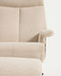 Poltrona girevole reclinabile con poggiapiedi Toriel in micro bouclé beige con gambe in alluminio con finitura nera FSC Mix Credit