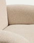 Poltrona girevole reclinabile con poggiapiedi Toriel in micro bouclé beige con gambe in alluminio con finitura nera FSC Mix Credit