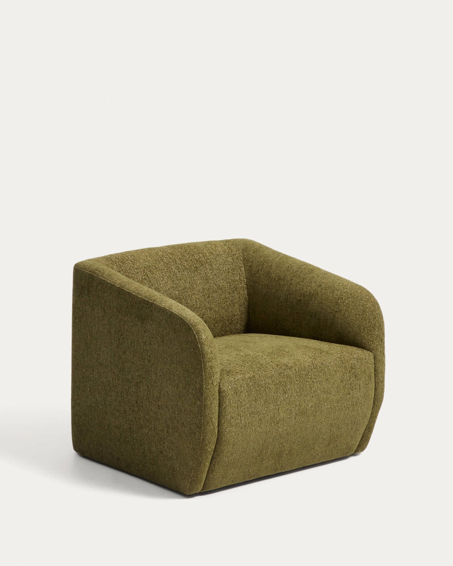 Poltrona Milare in ciniglia verde oliva 83 cm FSC 100%