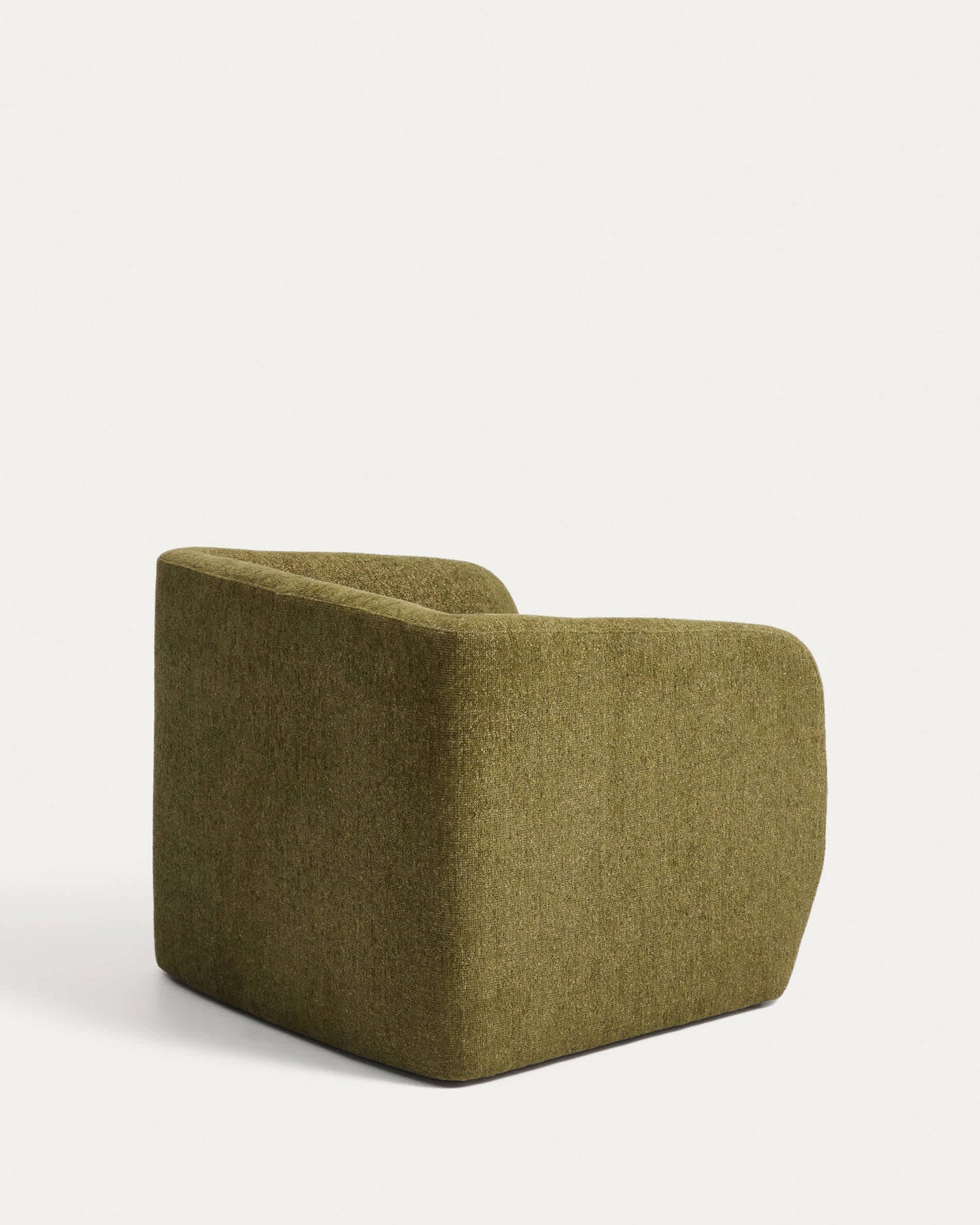 Poltrona Milare in ciniglia verde oliva 83 cm FSC 100%