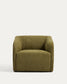 Poltrona Milare in ciniglia verde oliva 83 cm FSC 100%