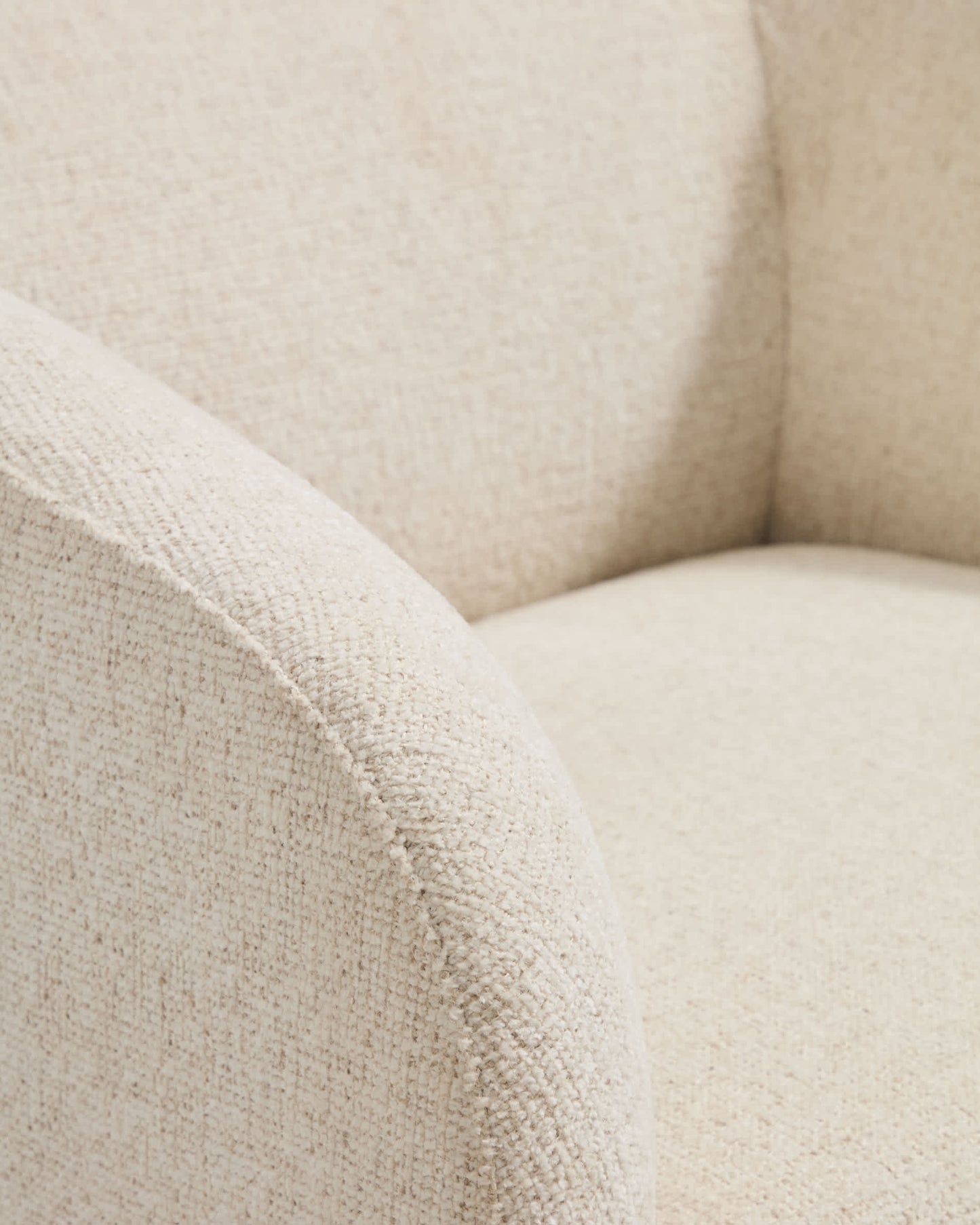 Poltrona Milare in ciniglia beige 83 cm FSC 100%