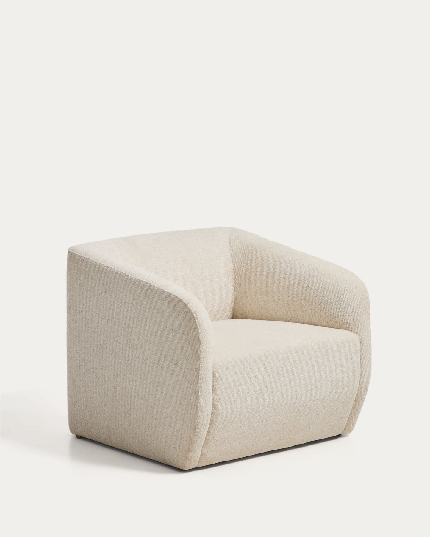 Poltrona Milare in ciniglia beige 83 cm FSC 100%