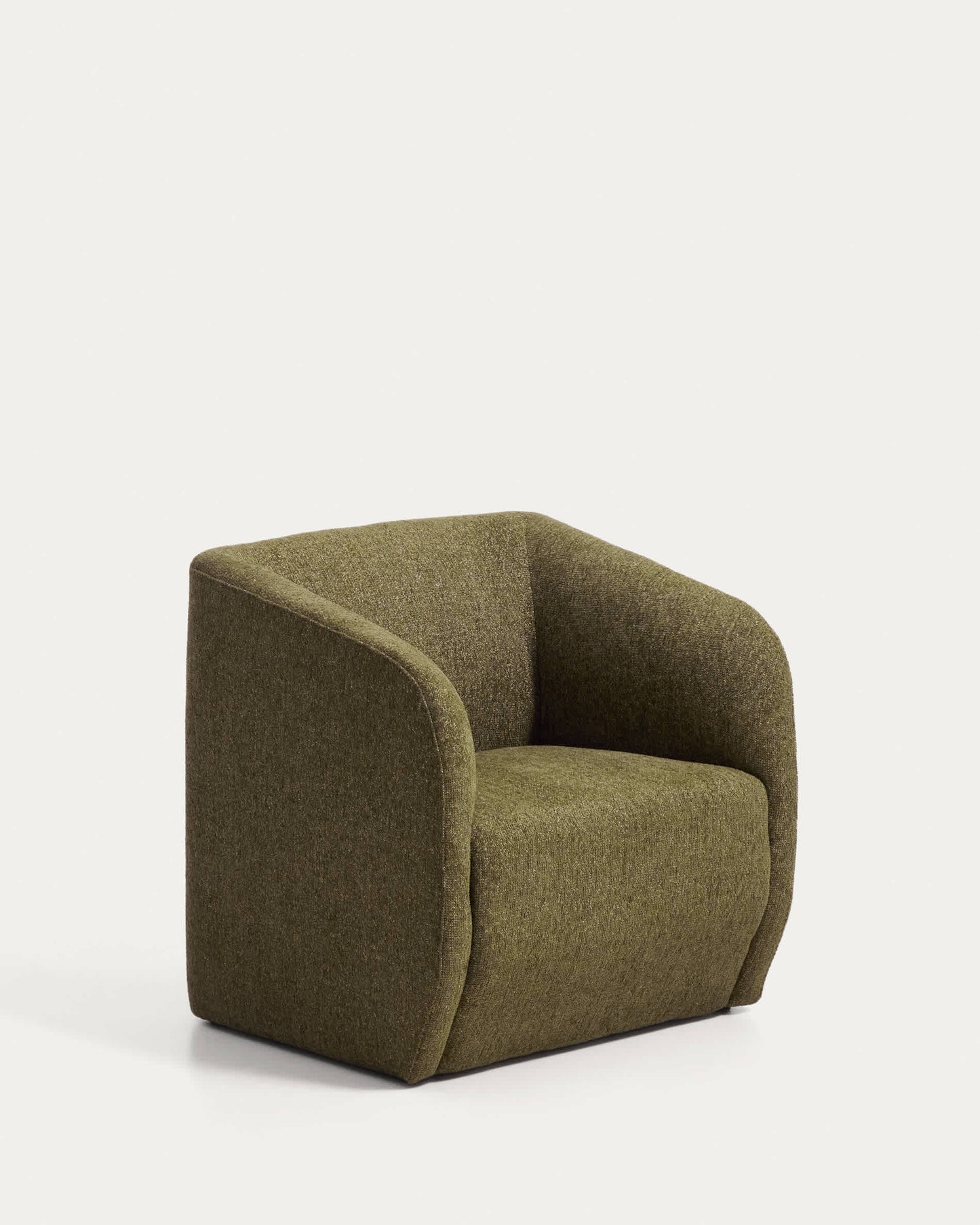 Poltrona Milare in ciniglia verde oliva 73 cm FSC 100%