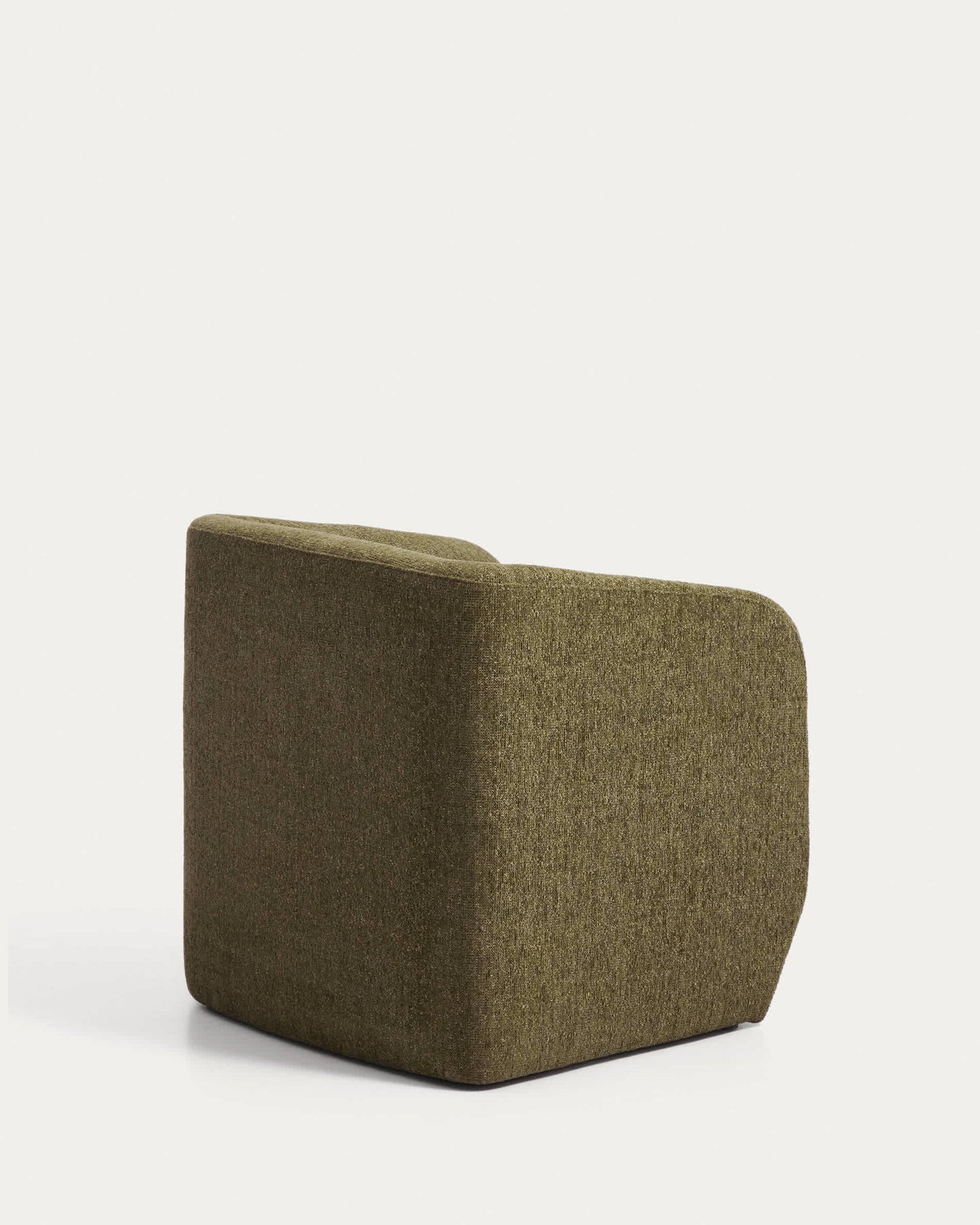 Poltrona Milare in ciniglia verde oliva 73 cm FSC 100%