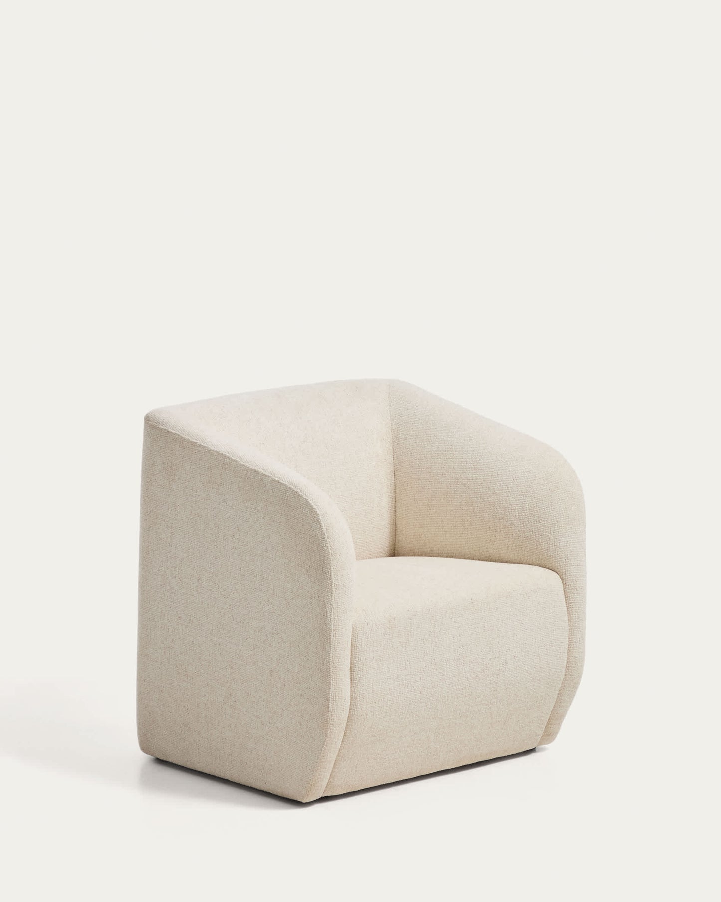 Poltrona Milare in ciniglia beige 73 cm FSC 100%