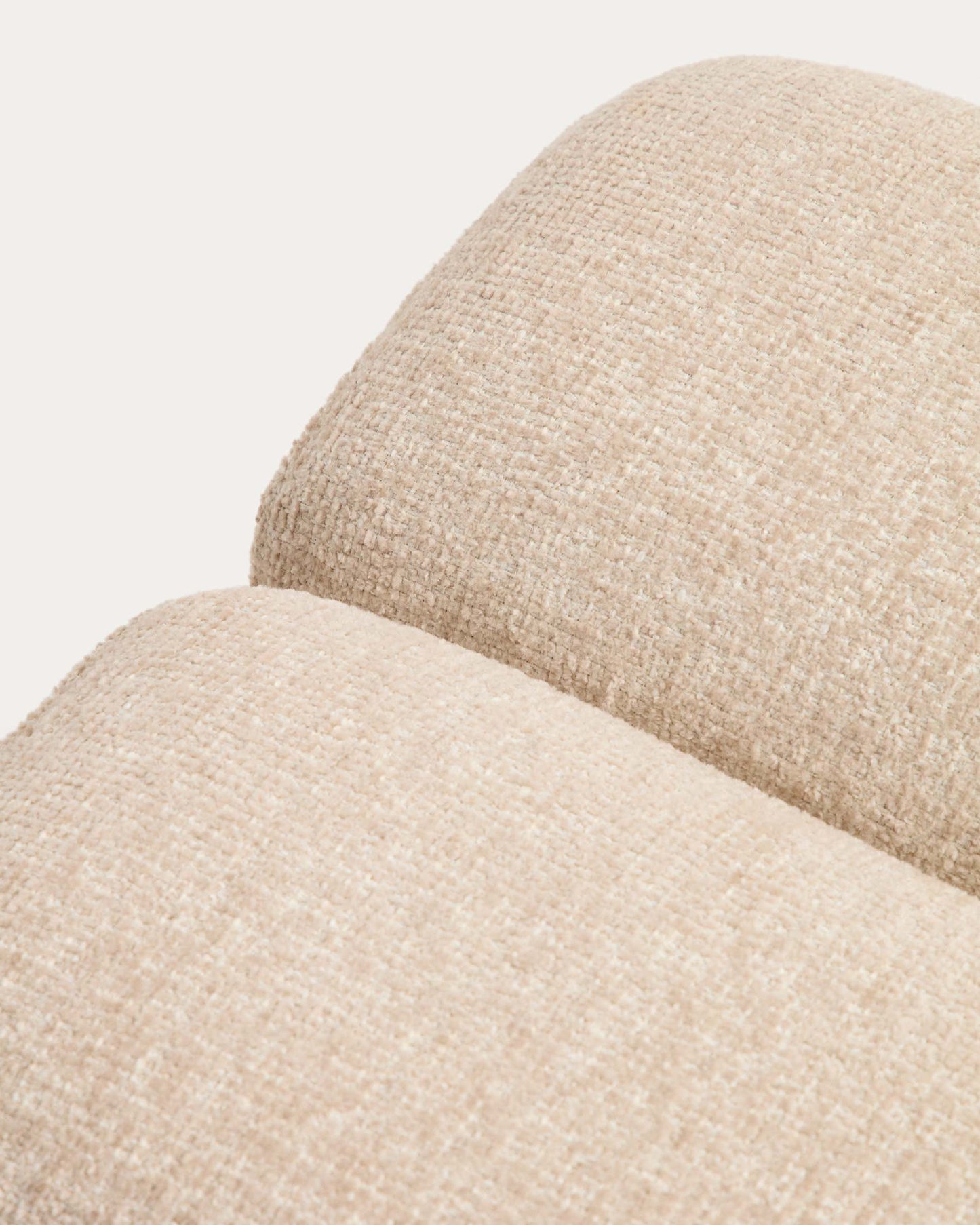 Poggiapiedi Nedilo quadrato in ciniglia beige FSC Mix Credit