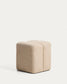 Poggiapiedi Nedilo quadrato in ciniglia beige FSC Mix Credit