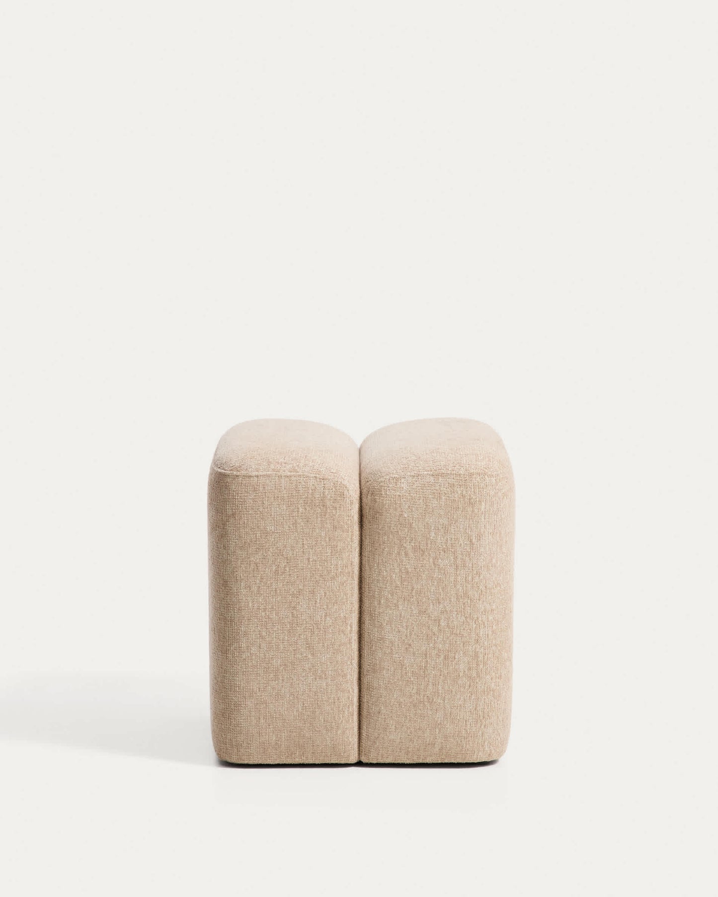 Poggiapiedi Nedilo quadrato in ciniglia beige FSC Mix Credit