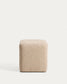 Poggiapiedi Nedilo quadrato in ciniglia beige FSC Mix Credit