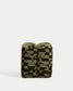 Poggiapiedi Nedilo quadrato in tessuto jacquard con motivo geometrico verde muschio FSC Mix Credit