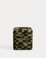 Poggiapiedi Nedilo quadrato in tessuto jacquard con motivo geometrico verde muschio FSC Mix Credit