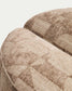 Poggiapiedi rotondo Nedilo in tessuto jacquard con motivo geometrico taupe FSC Mix Credit