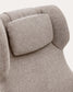 Poltrona girevole con braccioli Zalina di ciniglia beige e acciaio con finitura nera