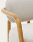 Poltrona Melqui beige di legno massiccio di rovere con finitura naturale