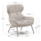 Poltrona Belina di ciniglia beige e acciaio con finitura beige