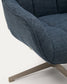 Poltrona girevole Jaspe blu e metallo con finitura grigio