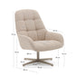 Poltrona girevole Jaspe beige e metallo con finitura grigio