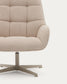 Poltrona girevole Jaspe beige e metallo con finitura grigio
