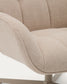 Poltrona girevole Jaspe beige e metallo con finitura grigio