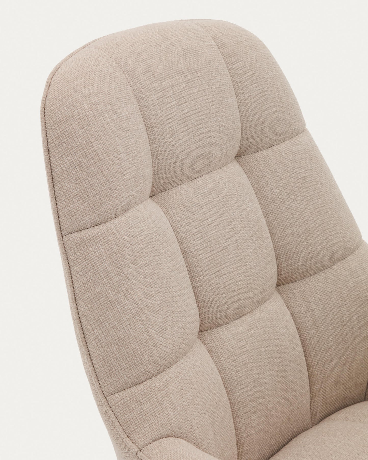 Poltrona girevole Jaspe beige e metallo con finitura grigio