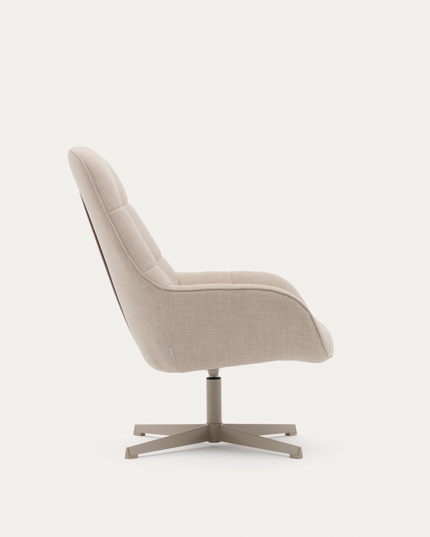 Poltrona girevole Jaspe beige e metallo con finitura grigio