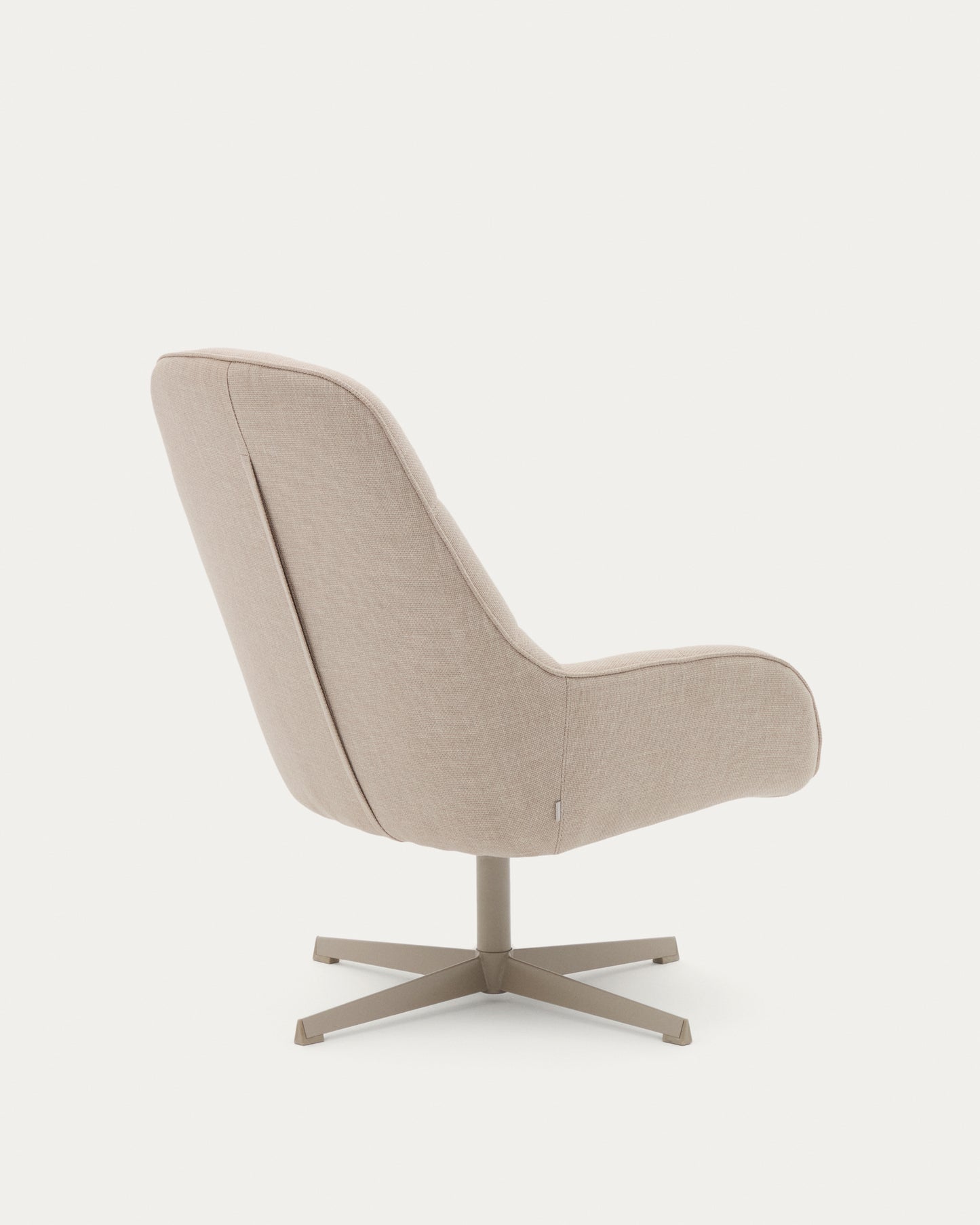 Poltrona girevole Jaspe beige e metallo con finitura grigio