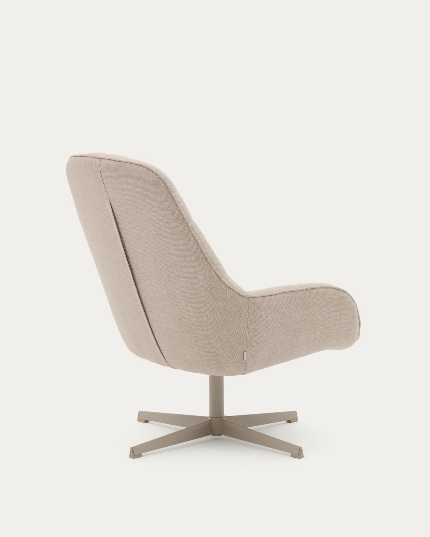 Poltrona girevole Jaspe beige e metallo con finitura grigio