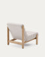 Poltrona Magira beige in rovere massiccio con finitura naturale