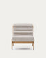 Poltrona Magira beige in rovere massiccio con finitura naturale