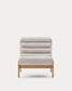 Poltrona Magira beige in rovere massiccio con finitura naturale