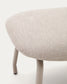 Poggiapiedi Belina in ciniglia beige e acciaio con finitura beige FSC 100%