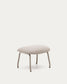 Poggiapiedi Belina in ciniglia beige e acciaio con finitura beige FSC 100%
