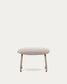 Poggiapiedi Belina in ciniglia beige e acciaio con finitura beige FSC 100%