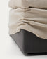 Pouf sfoderabile Zenira con cuscino in cotone e lino beige 90 x 90 cm