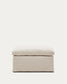 Pouf sfoderabile Zenira con cuscino in cotone e lino beige 90 x 90 cm