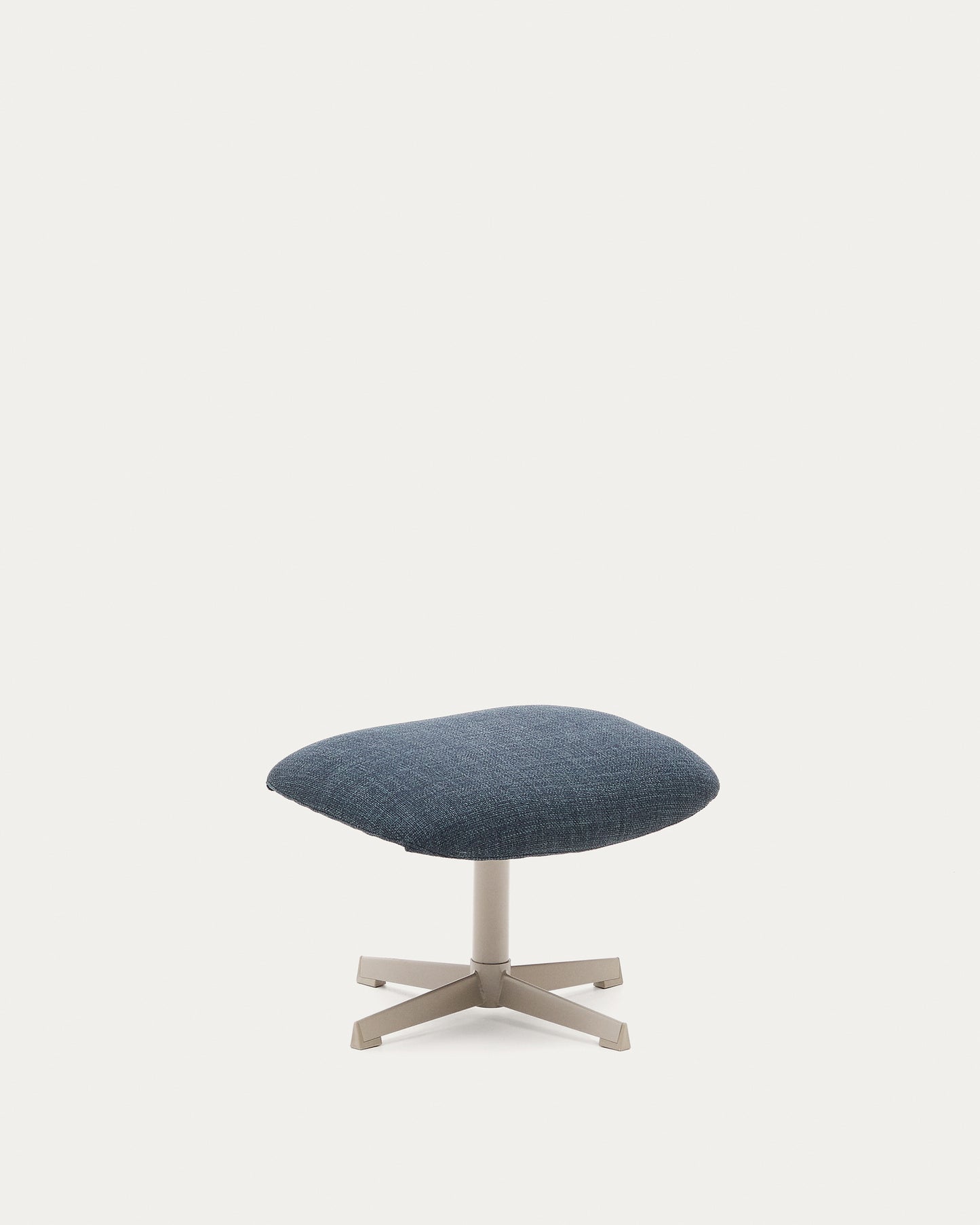 Poggiapiedi Jaspe blu e metallo con finitura grigio
