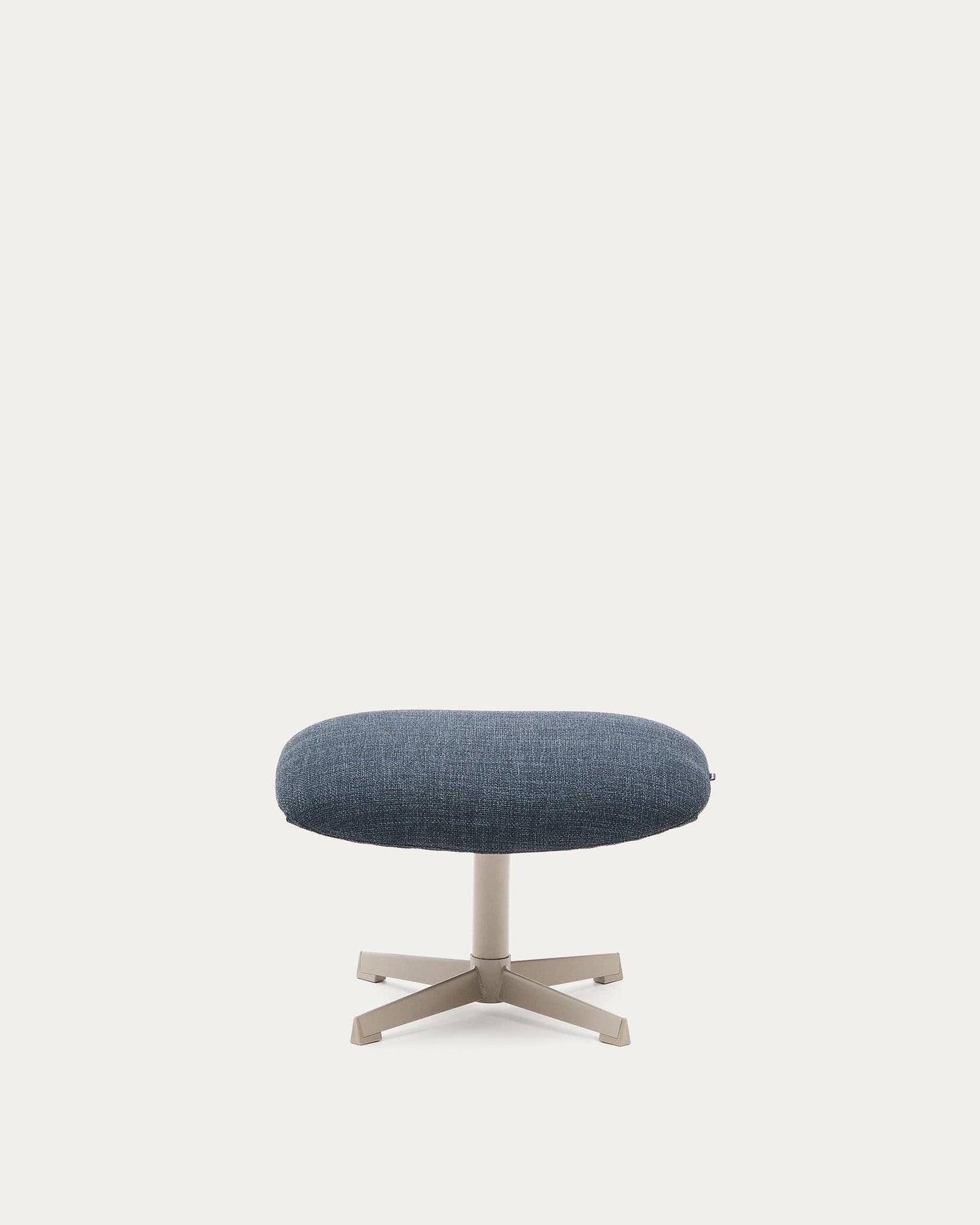 Poggiapiedi Jaspe blu e metallo con finitura grigio