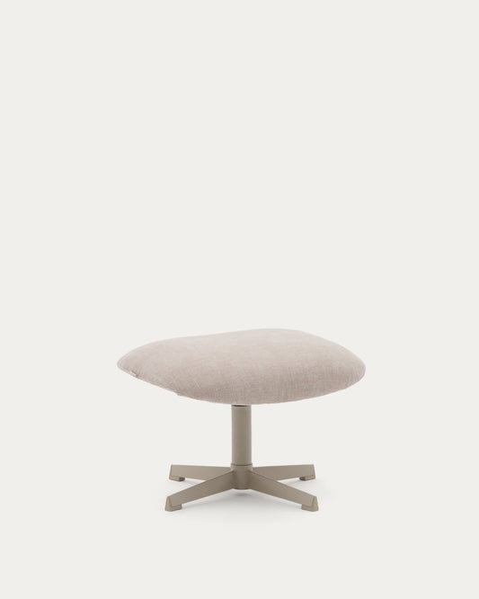 Poggiapiedi Jaspe beige e metallo con finitura grigio