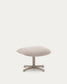 Poggiapiedi Jaspe beige e metallo con finitura grigio