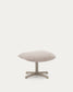 Poggiapiedi Jaspe beige e metallo con finitura grigio