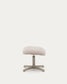Poggiapiedi Jaspe beige e metallo con finitura grigio