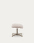 Poggiapiedi Jaspe beige e metallo con finitura grigio